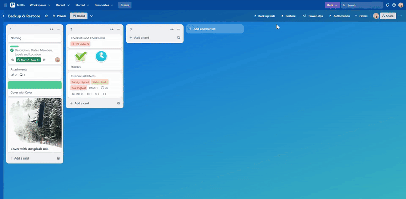 Backup & Restore Power-Up | Trello
